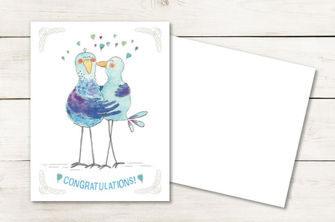 Congratulations - Bluebirds Hug