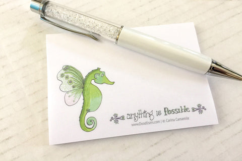 Anything Is Possible, Butterfly-Seahorse Sticky Note Pad